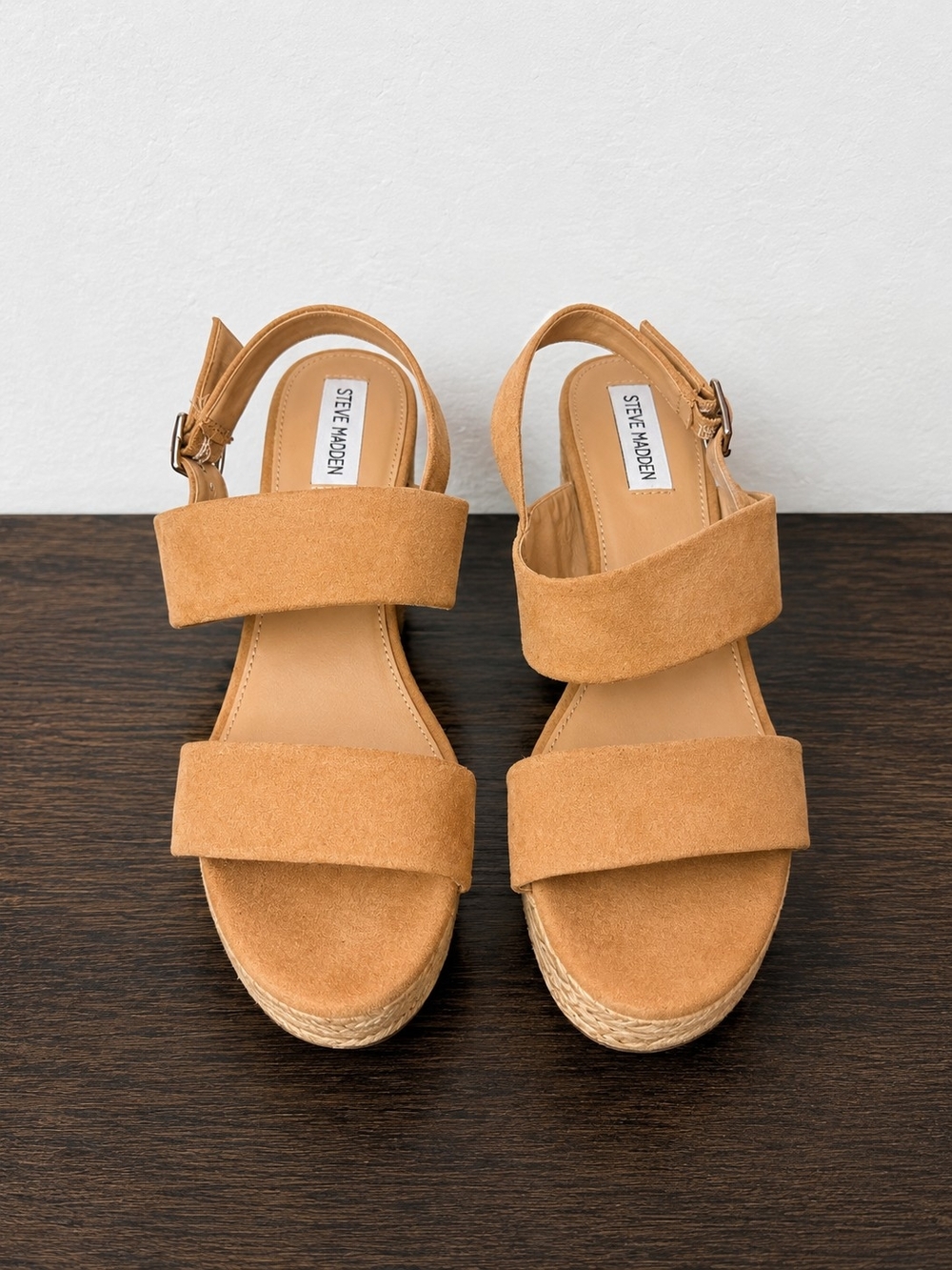 Steve Madden Tan Suede Espadrille Platform Sandals
